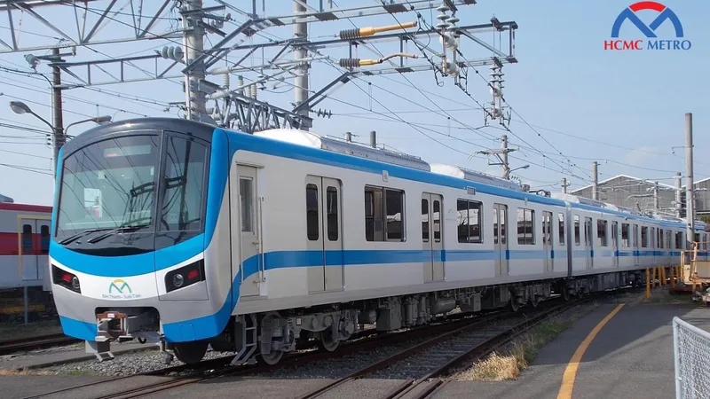 Hình ảnh đoàn tàu đầu tiên thuộc tuyến Metro số 1. Ảnh: HCMC Metro
