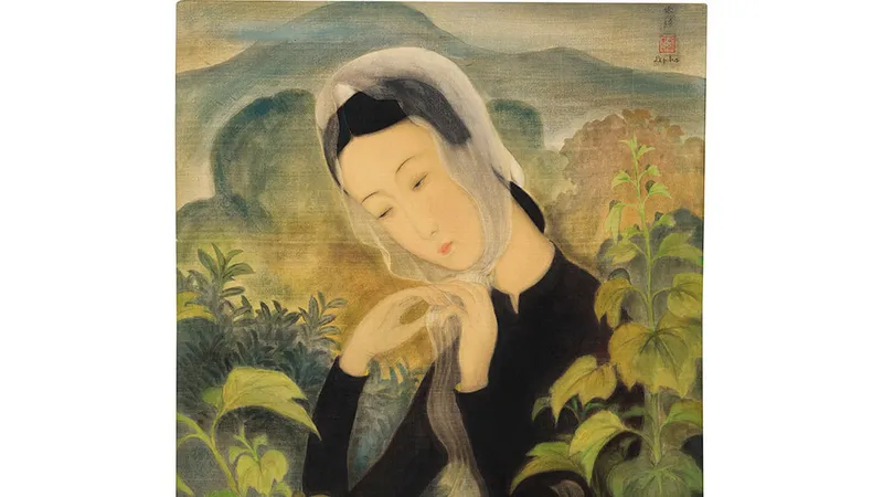 “Thiếu nữ choàng khăn” của danh họa Lê Phổ