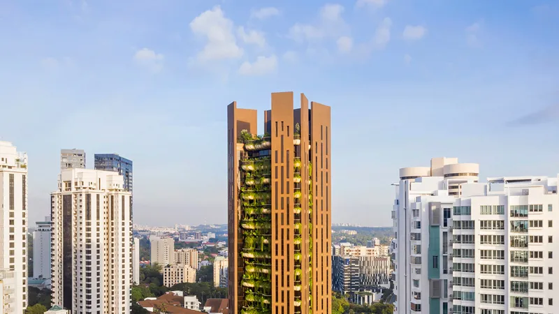 Một chung cư với nhiều mảng xanh ở Singapore