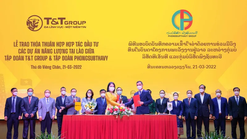 T&T Group hợp tác với tập đoàn hàng đầu của Lào, phát triển 2.500 MW điện tái tạo 