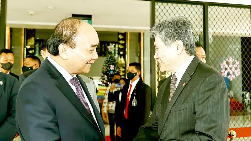 Chủ tịch nước Nguyễn Xuân Phúc với Tổng Thư ký ASEAN Dato Lim Jock Hoi. Ảnh: TTXVN