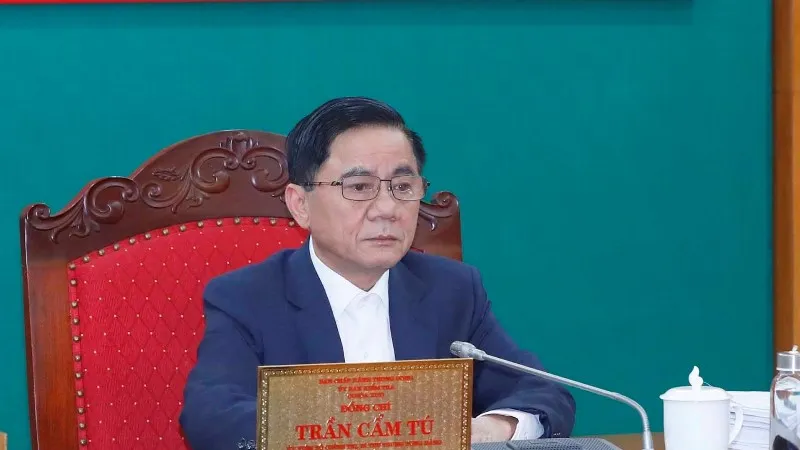 Đồng chí Trần Cẩm Tú, Ủy viên Bộ Chính trị, Bí thư Trung ương Đảng, Chủ nhiệm Ủy ban Kiểm tra Trung ương. Ảnh: TTXVN