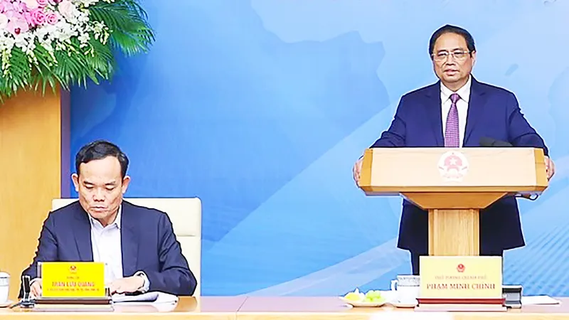 Thủ tướng Phạm Minh Chính phát biểu tại hội nghị. Ảnh: VIẾT CHUNG