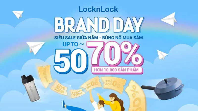 LocknLock BRAND DAY - Siêu sale giữa năm bùng nổ mua sắm ưu đãi tới 70% tại F2C Long Hậu