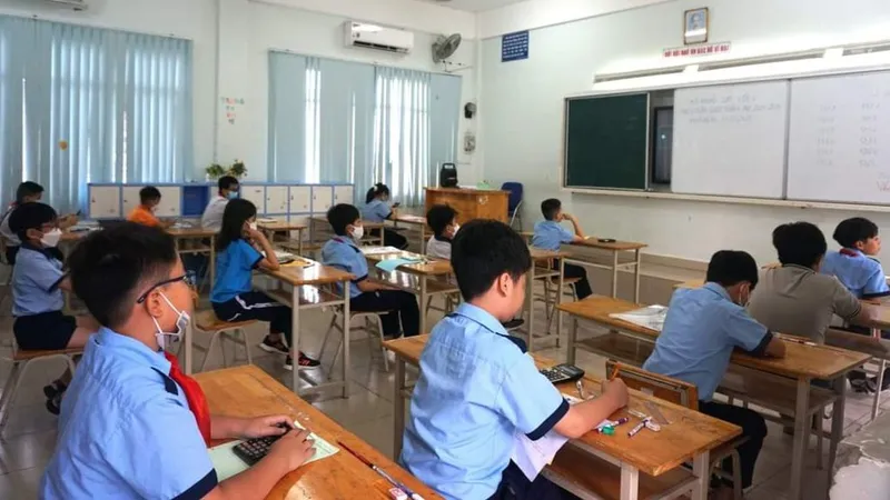 Thí sinh dự khảo sát vào lớp 6 Trường THCS Trần Quốc Toản 1