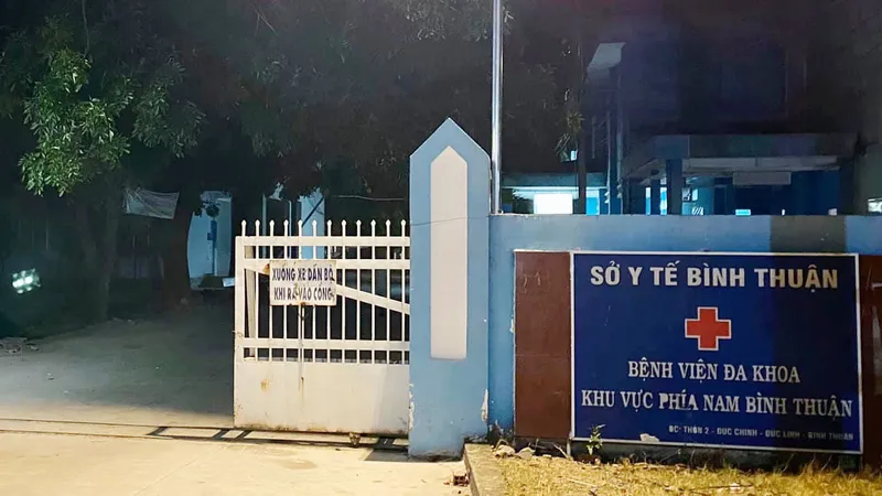 Bệnh viện Đa khoa khu vực Nam Bình Thuận, nơi anh H. được đưa đến điều trị nhưng xác định đã tử vong