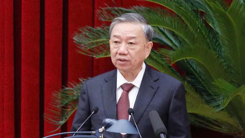 Tổng Bí thư, Chủ tịch nước Tô Lâm phát biểu bế mạc Hội nghị lần thứ 10 Ban Chấp hành Trung ương Đảng Cộng sản Việt Nam khóa XIII, chiều 20-9. Ảnh: VIẾT CHUNG