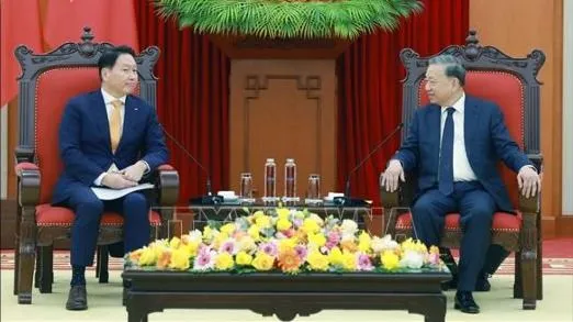 Tổng Bí thư Tô Lâm tiếp Chủ tịch Tập đoàn SK, Hàn Quốc