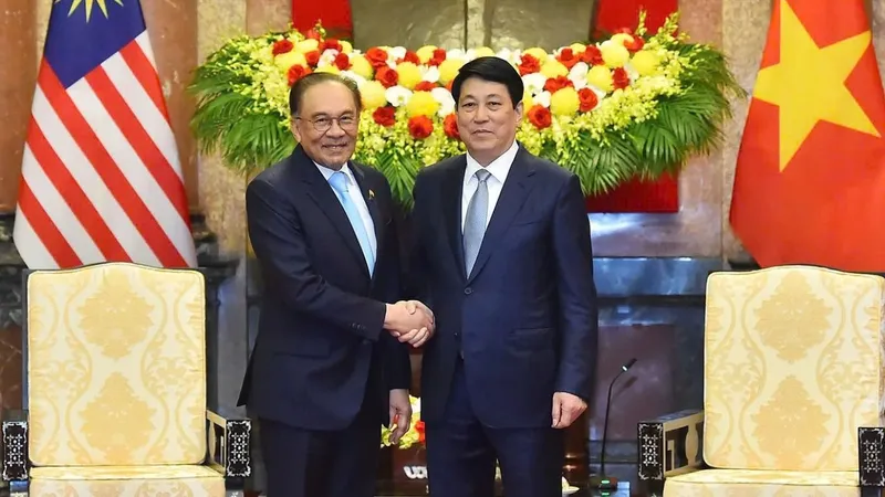 Chủ tịch nước Lương Cường tiếp Thủ tướng Malaysia Anwar Ibrahim