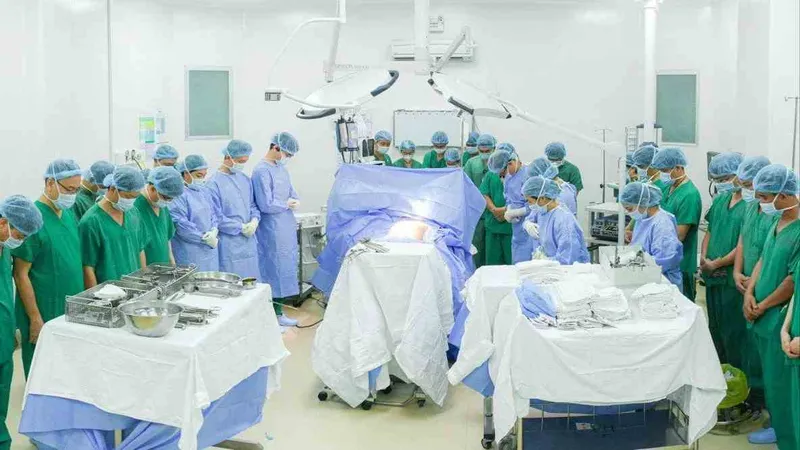 Các chuyên gia đầu ngành trong lĩnh vực ghép tạng đến từ mọi miền đất nước đang thực hiện công việc lấy tạng từ người hiến tại Bệnh viện Nhân dân 115