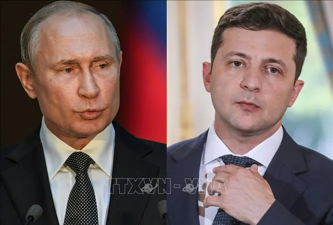 Tổng thống Nga Vladimir Putin và Tổng thống Ukraine Volodymyr Zelensky. Ảnh tư liệu: AFP/TTXVN