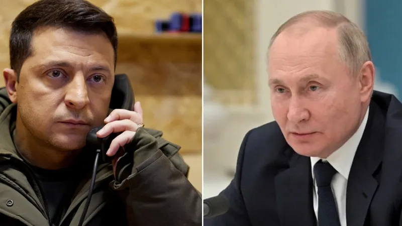 Tổng thống Ukraine Volodymyr Zelensky và Tổng thống Nga Vladimir Putin. Ảnh: sundayvision.co.ug/TTXVN