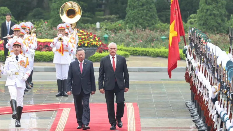 Tổng Bí thư Tô Lâm chủ trì lễ đón chính thức Bí thư thứ Nhất, Chủ tịch nước Cộng hòa Cuba