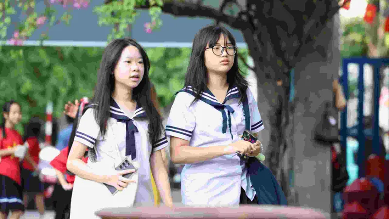 Học sinh Trường THCS - THPT Lương Thế Vinh, Hà Nội. Ảnh: QUANG PHÚC