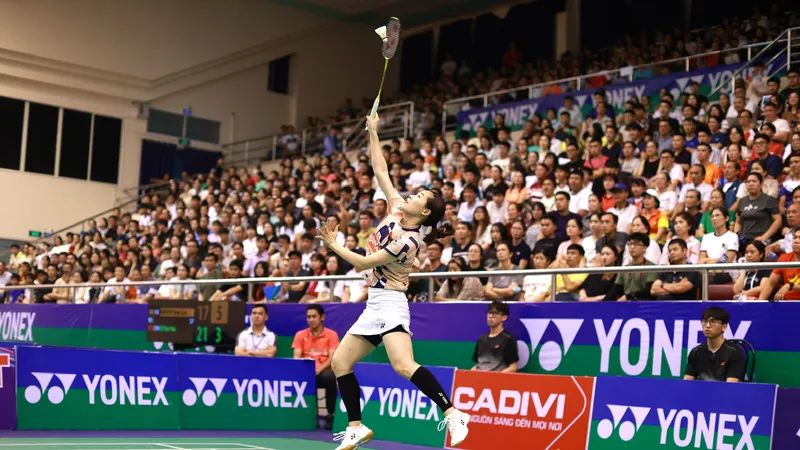 Giải cầu lông quốc tế Vietnam Open 2025 được tổ chức tại Nhà thi đấu Nguyễn Du (TPHCM). Ảnh: DŨNG PHƯƠNG