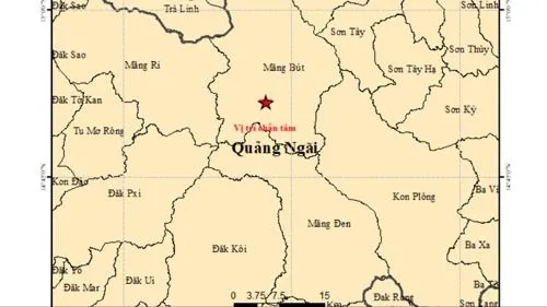 Quảng Ngãi: 6 trận động đất xảy ra rạng sáng 21-2