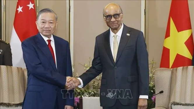Tổng Bí thư, Chủ tịch nước Tô Lâm hội đàm với Tổng thống Singapore Tharman Shanmugaratnam