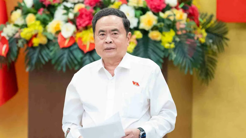 Đồng chí Trần Thanh Mẫn phát biểu tại hội nghị. Ảnh: CẨM HÀ 
