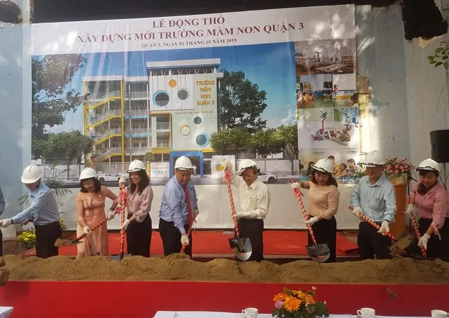 Lễ khởi công xây dựng Trường Mầm non quận, tại số 32 bis Nguyễn Thị Diệu, phường 6, quận 3