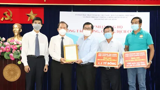 Hội thánh Tin Lành Việt Nam (miền Nam) ủng hộ 1,1 tỷ đồng cho công tác phòng, chống dịch Covid-19 TPHCM