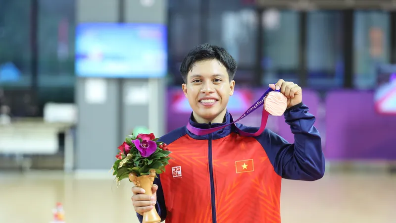 Võ sĩ taekwondo Trần Hồ Duy mang về tấm huy chương thứ 2 cho đoàn Việt Nam tại Asiad 19 