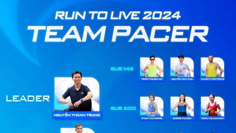 Nhóm pacer tại Run To Live 2024