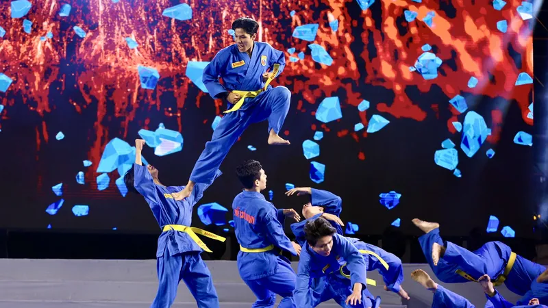 Các võ sĩ Vovinam trình diễn tại Liên hoan võ thuật 