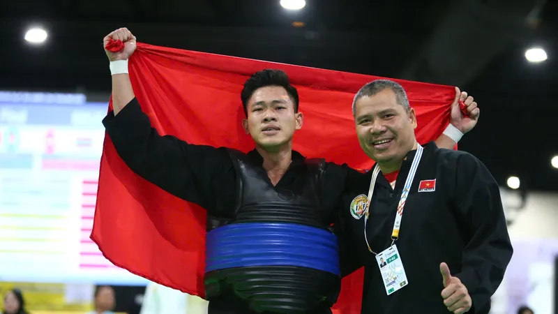 Nguyễn Tấn Sang giành HCV SEA Games thứ 3 liên tiếp. Ảnh: DŨNG PHƯƠNG 