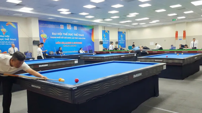Gần 200 tuyển thủ tranh tài ở môn billiards và snooker 