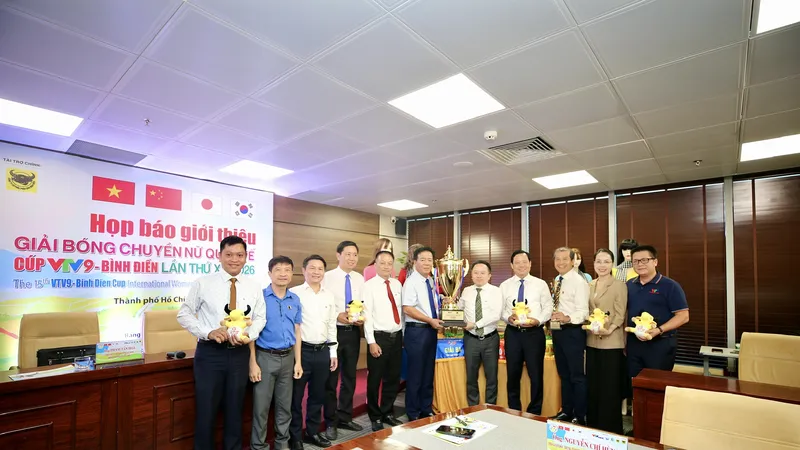 Họp báo giới thiệu Giải bóng chuyền nữ quốc tế Cúp VTV9 – Bình Điền 2026. Ảnh: Quỳnh Mai