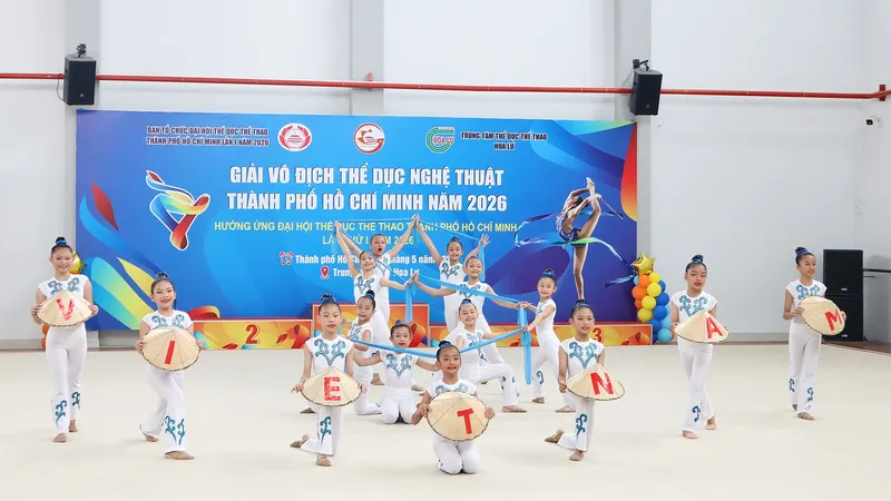 Nội dung Gymdance lần đầu tiên đưa vào thi đấu tại Việt Nam. Ảnh: THANH TÙNG 