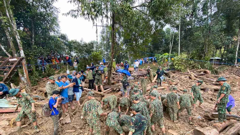 Vụ sạt lở tại Trà Leng, Trà Vân: Tìm thấy thêm 2 thi thể trong số 14 người mất tích