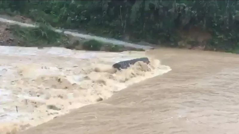 Khu vực anh D. bị nước lũ cuốn trôi mất tích