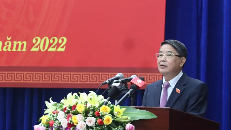 Phó Chủ tịch Quốc hội Nguyễn Đức Hải phát biểu tại kỳ họp HĐND tỉnh Quảng Nam vào sáng 18-7. Ảnh: NGUYỄN CƯỜNG