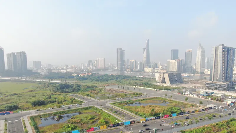Khu đất quy hoạch tại Thủ Thiêm, TP Thủ Đức, TPHCM. Ảnh: Hoàng Hùng