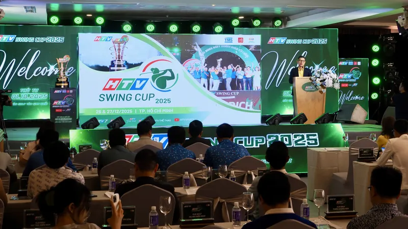 Quang cảnh lễ công bố giải golf HTV Swing Cup 2025.