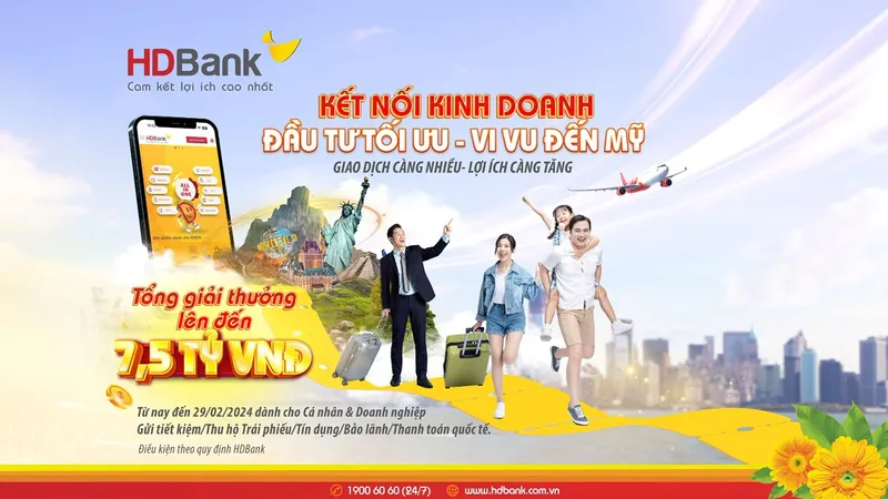 Cơ hội khám phá xứ sở cờ hoa cùng HDBank