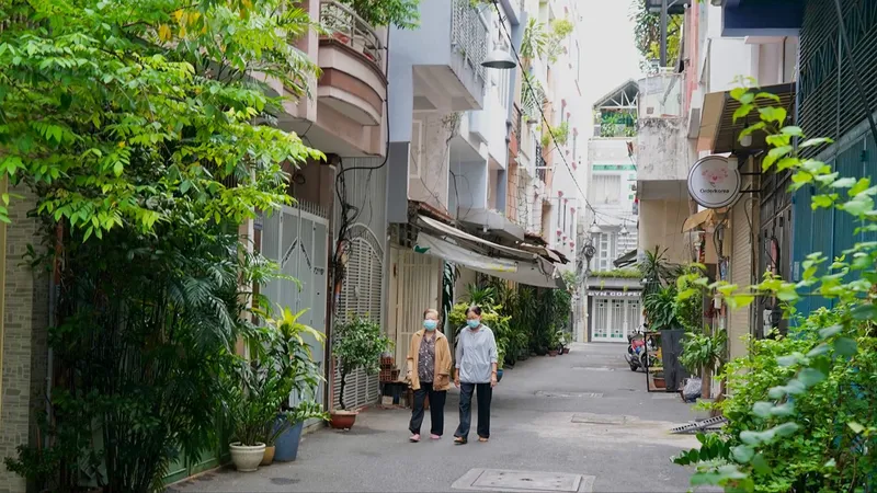 Mảng xanh hẻm 16/55 đường Nguyễn Thiện Thuật, phường 2, quận 3, TPHCM. Ảnh: HOÀNG HÙNG
