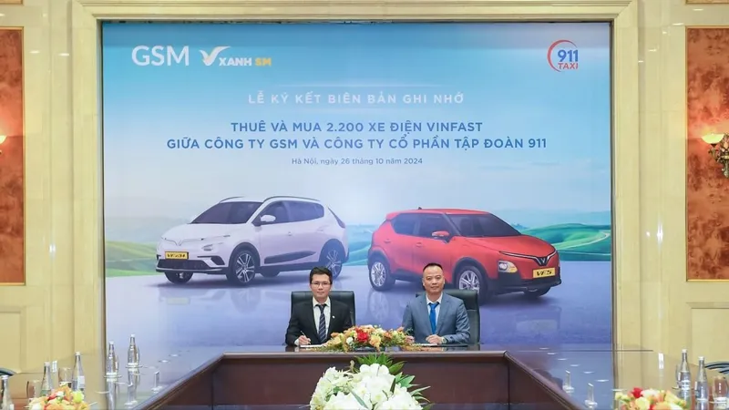 Tập đoàn 911 mua, thuê 2.200 ô tô điện VinFast từ GSM, “lấn sân” sang taxi điện