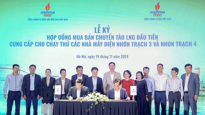PV GAS và PV Power ký hợp đồng mua bán chuyến tàu LNG đầu tiên cung cấp cho chạy thử các nhà máy điện Nhơn Trạch 3 và Nhơn Trạch 4