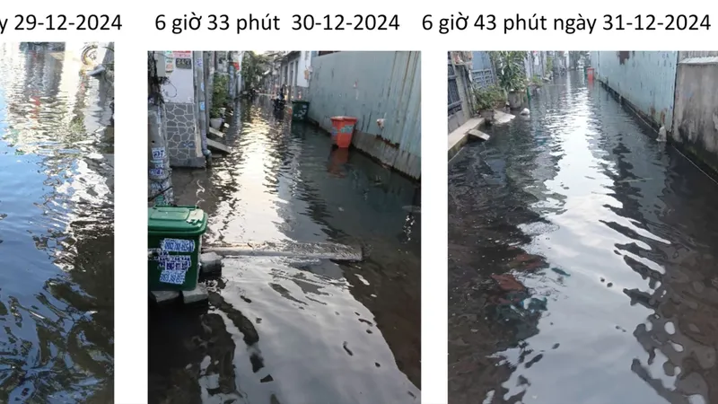 Trời mưa 3 giờ, hẻm ngập nước 5 ngày