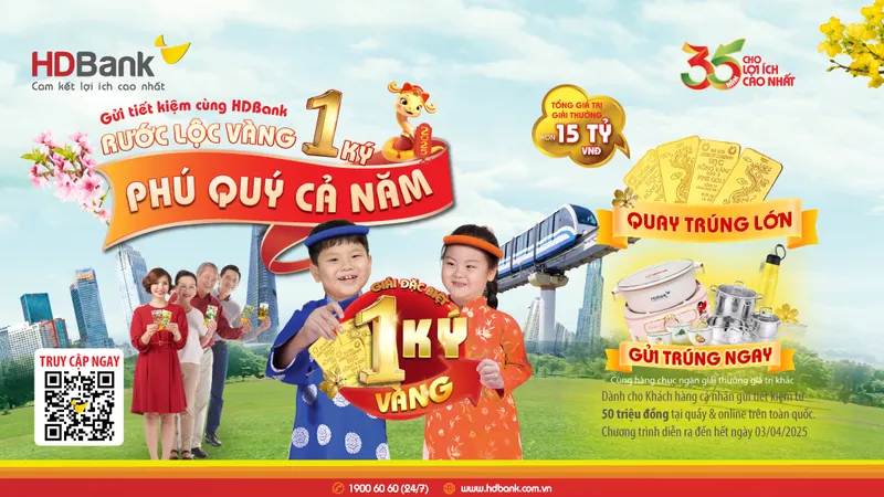 Trước thềm Đại lễ 30-4, HDBank tìm ra chủ nhân 1 ký vàng SJC và 16 khách hàng trúng thưởng