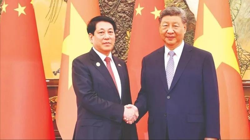 Chủ tịch nước Lương Cường hội đàm với Tổng Bí thư, Chủ tịch nước Trung Quốc Tập Cận Bình