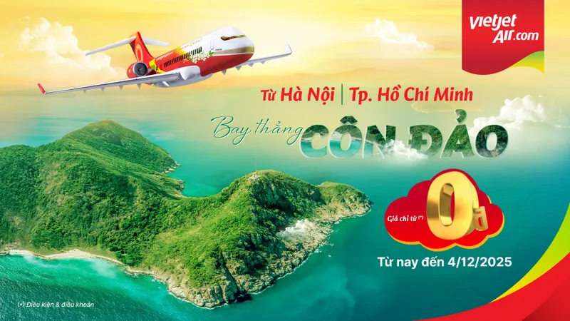 Khám phá Côn Đảo dễ dàng hơn với ưu đãi vé 0 đồng của Vietjet