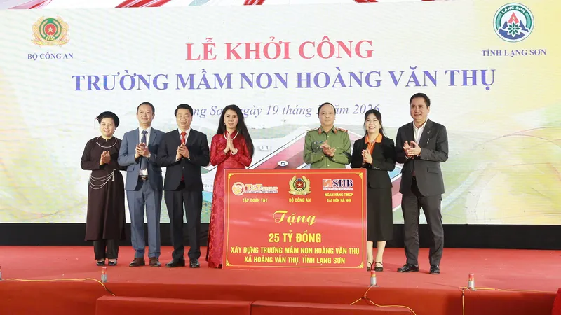 T&T Group và SHB đồng hành cùng Bộ Công an xây dựng Trường Mầm non Hoàng Văn Thụ tại Lạng Sơn
