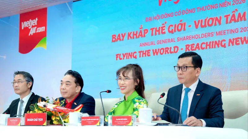 Đại hội đồng cổ đông Vietjet 2026: Chia cổ tức 30%, tiếp tục mở rộng và phát triển toàn cầu.