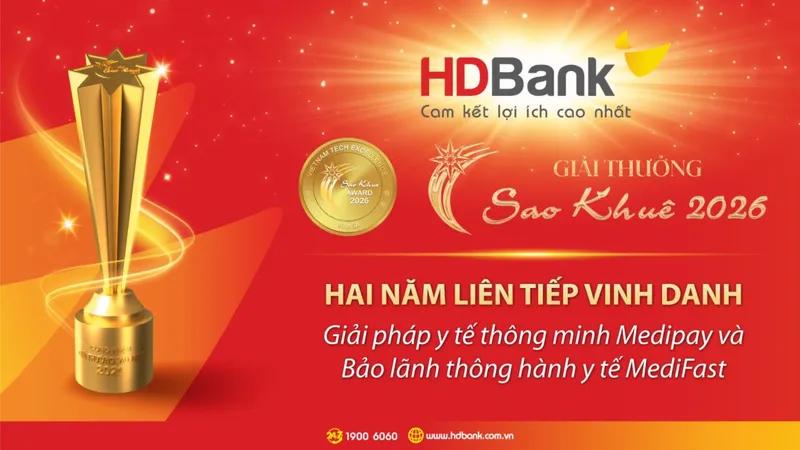 HDBank ghi dấu ấn tại Sao Khuê 2026 với bộ đôi giải pháp y tế số MediPay – MediFast