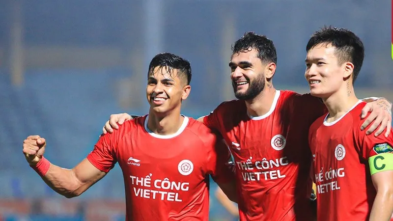Niềm vui của các cầu thủ Viettel FC. ẢNH: MINH HOÀNG 