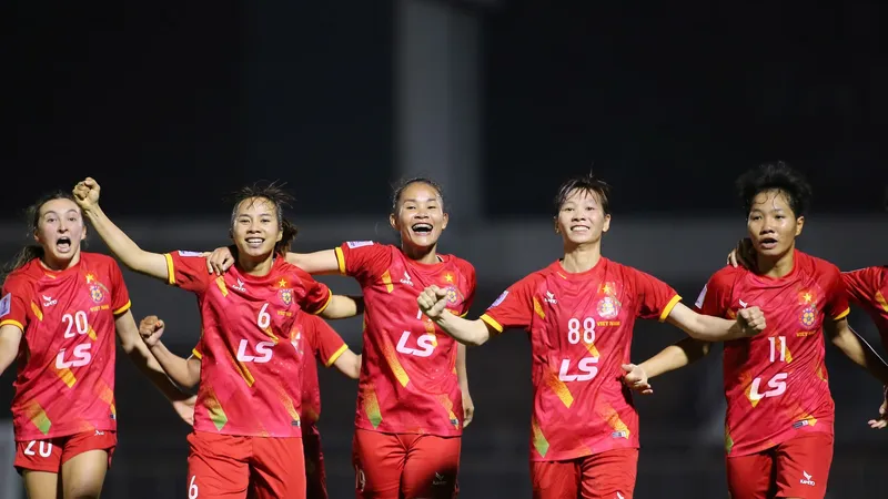 CLB nữ TPHCM đoạt vé vào vòng bán kết Cúp các CLB nữ châu Á 2024-2025. ẢNH: DŨNG PHƯƠNG