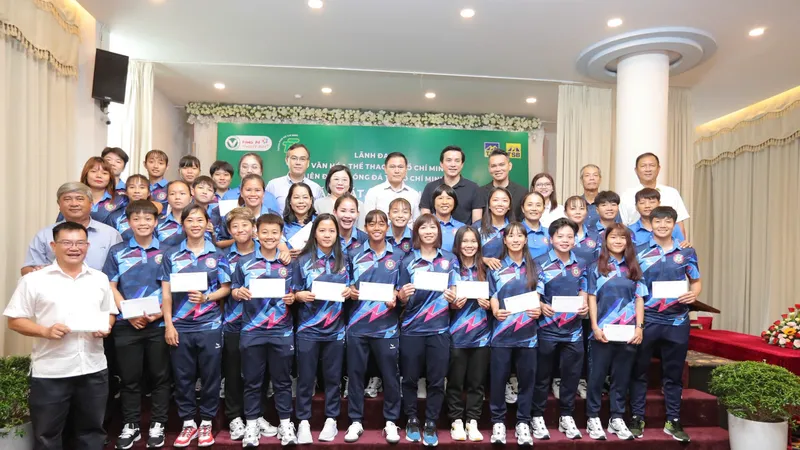 CLB nữ TPHCM I quyết tâm chinh phục danh hiệu tại Giải nữ VĐQG 2025. ẢNH: ANH TRẦN 